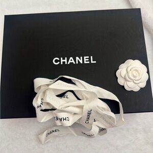 Chanel box with ribbon and new flower